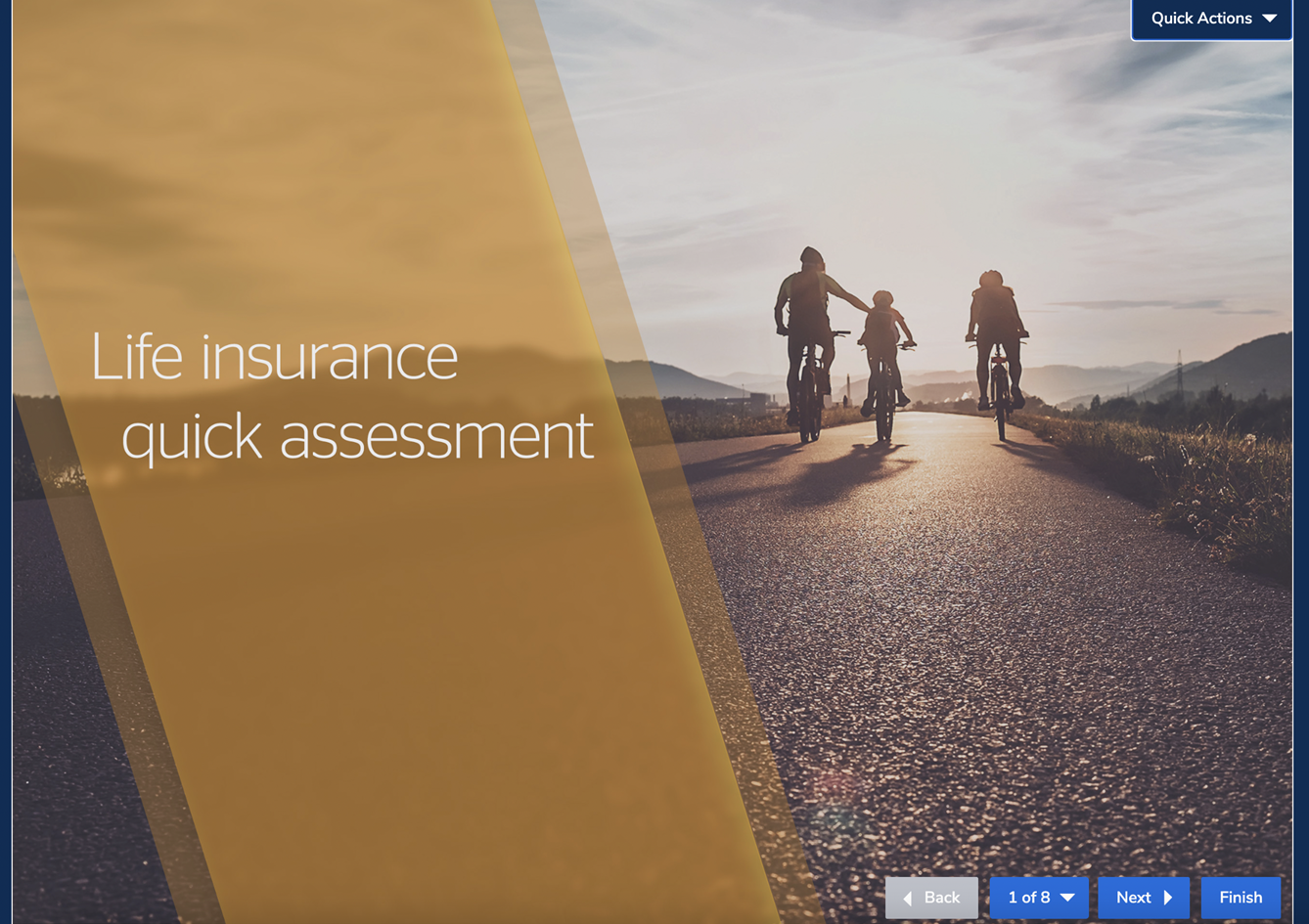 Life insurance quick assessment in the NaviPlan Presentation Module